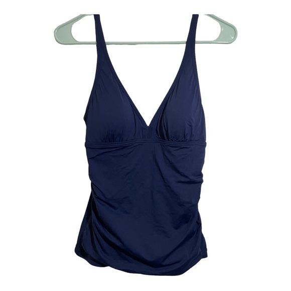 Tommy Bahama womens pearl over the shoulder tankini blue. Size Small. - Picture 3 of 9